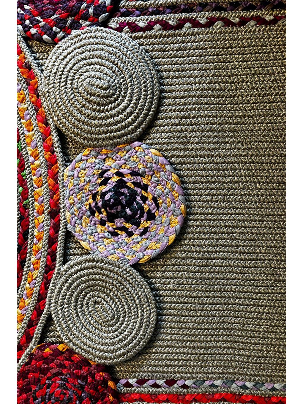 Bej Natural Jüt Halı El Dokuma Hasır Yolluk Bohem Jüt Kilim HMFJUT431 120 x 180 cm-5