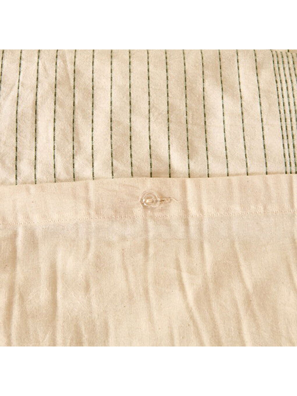 Soft Ciro İpliği Boyalı Çift Kişilik Nevresim Takımı - Krem / Yeşil-2