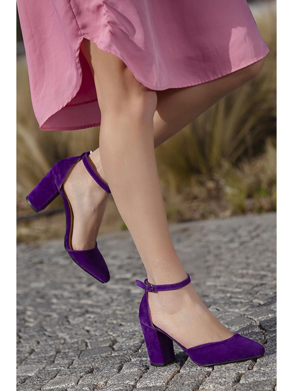 Mor Kadın Topuklu Ayakkabı-1