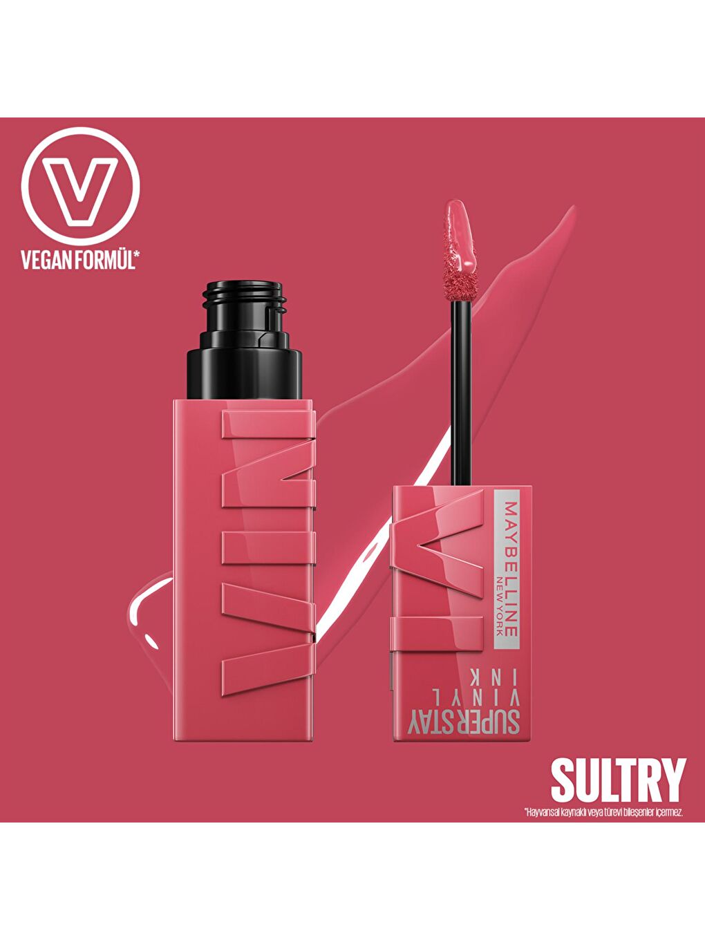 MAYBELLINE NEWYORK Pembe Super Stay Vinyl Ink Uzun Süre Kalıcı Likit Parlak Ruj 160 Sultry - 3