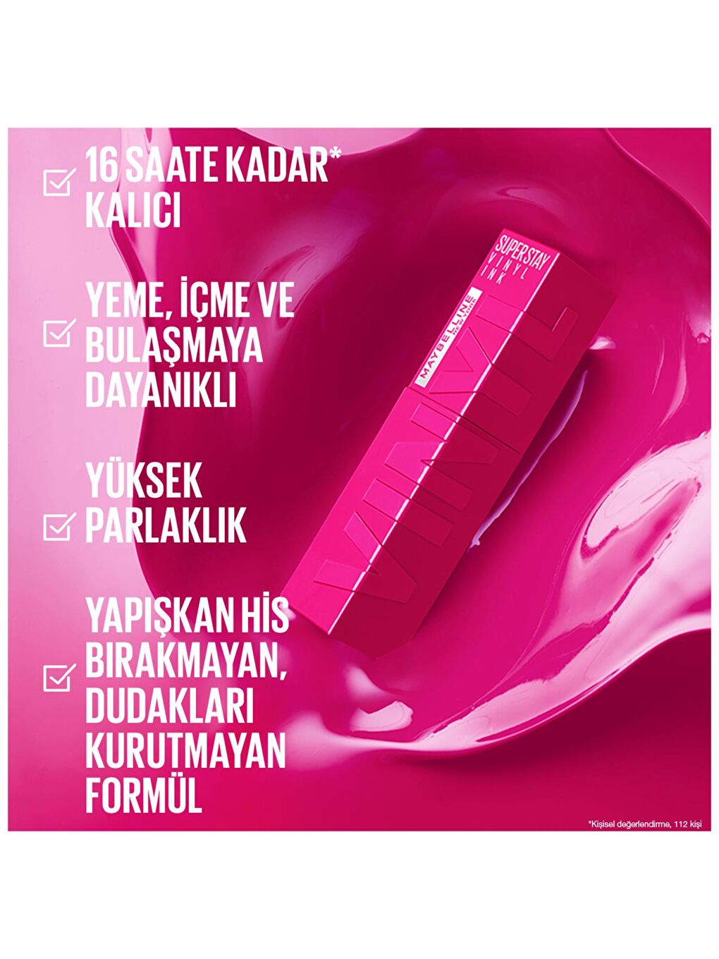 MAYBELLINE NEWYORK Pembe Super Stay Vinyl Ink Uzun Süre Kalıcı Likit Parlak Ruj 160 Sultry - 5