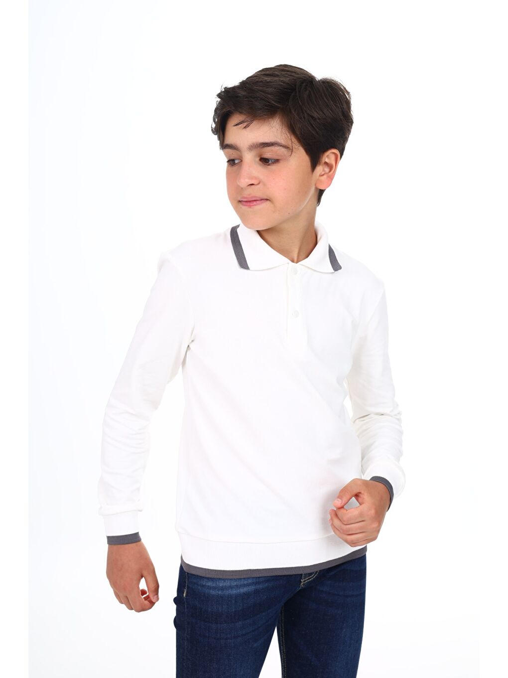 Ekru Erkek Çocuk Baskılı Sweatshirt-2