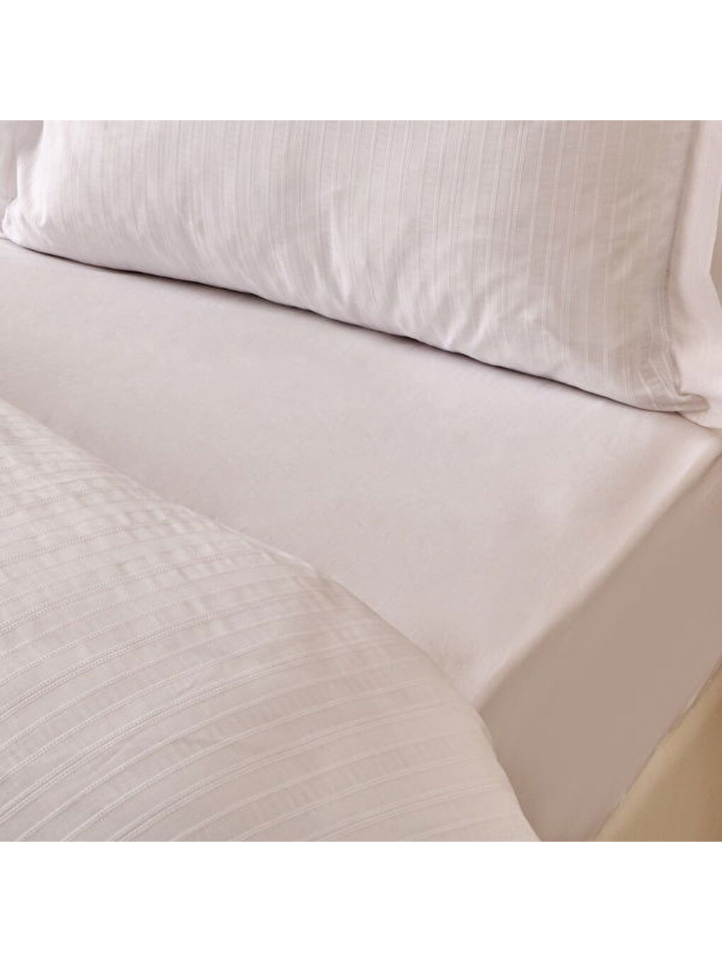 Soft Dobby Weave Çift Kişilik Nevresim Takımı - Beyaz-3