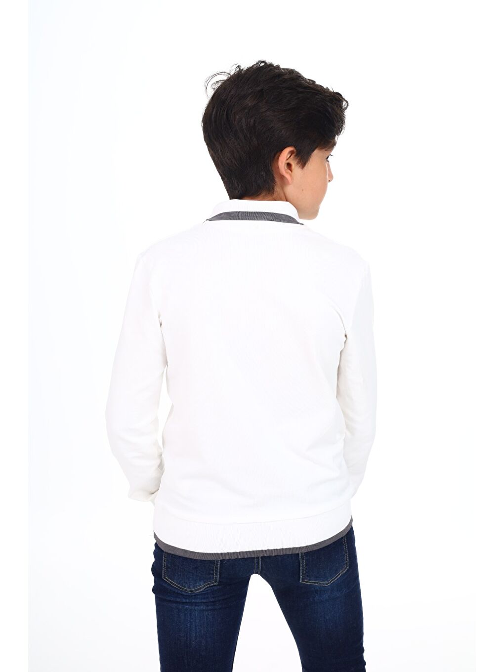 Ekru Erkek Çocuk Baskılı Sweatshirt-5