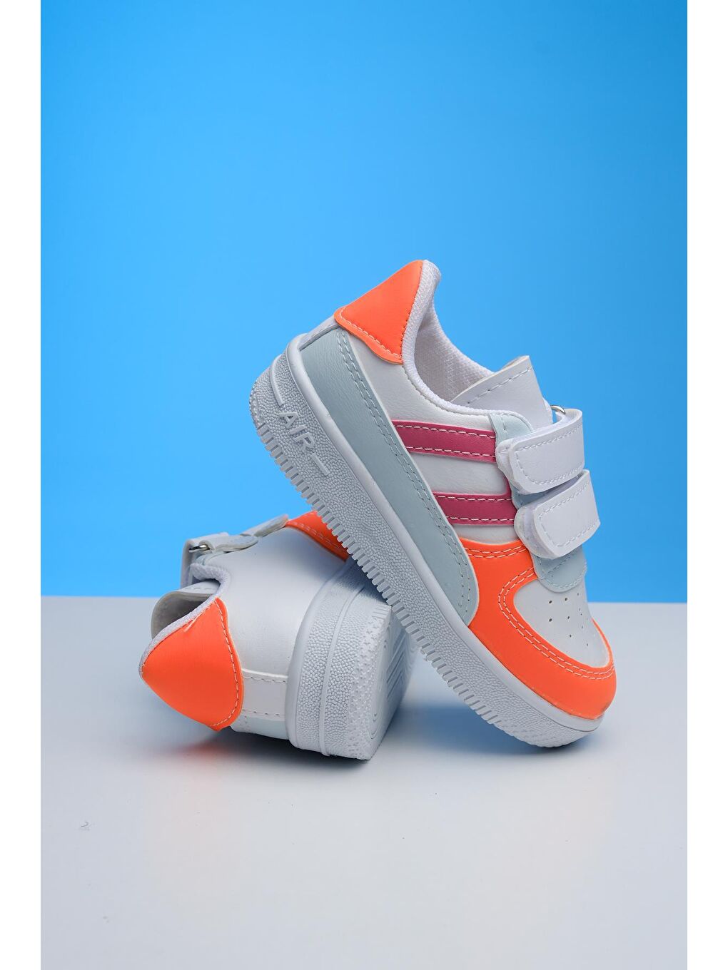 Turuncu Ezra Air Kalın Taban Bantlı Unisex Bebek Çocuk Sneaker