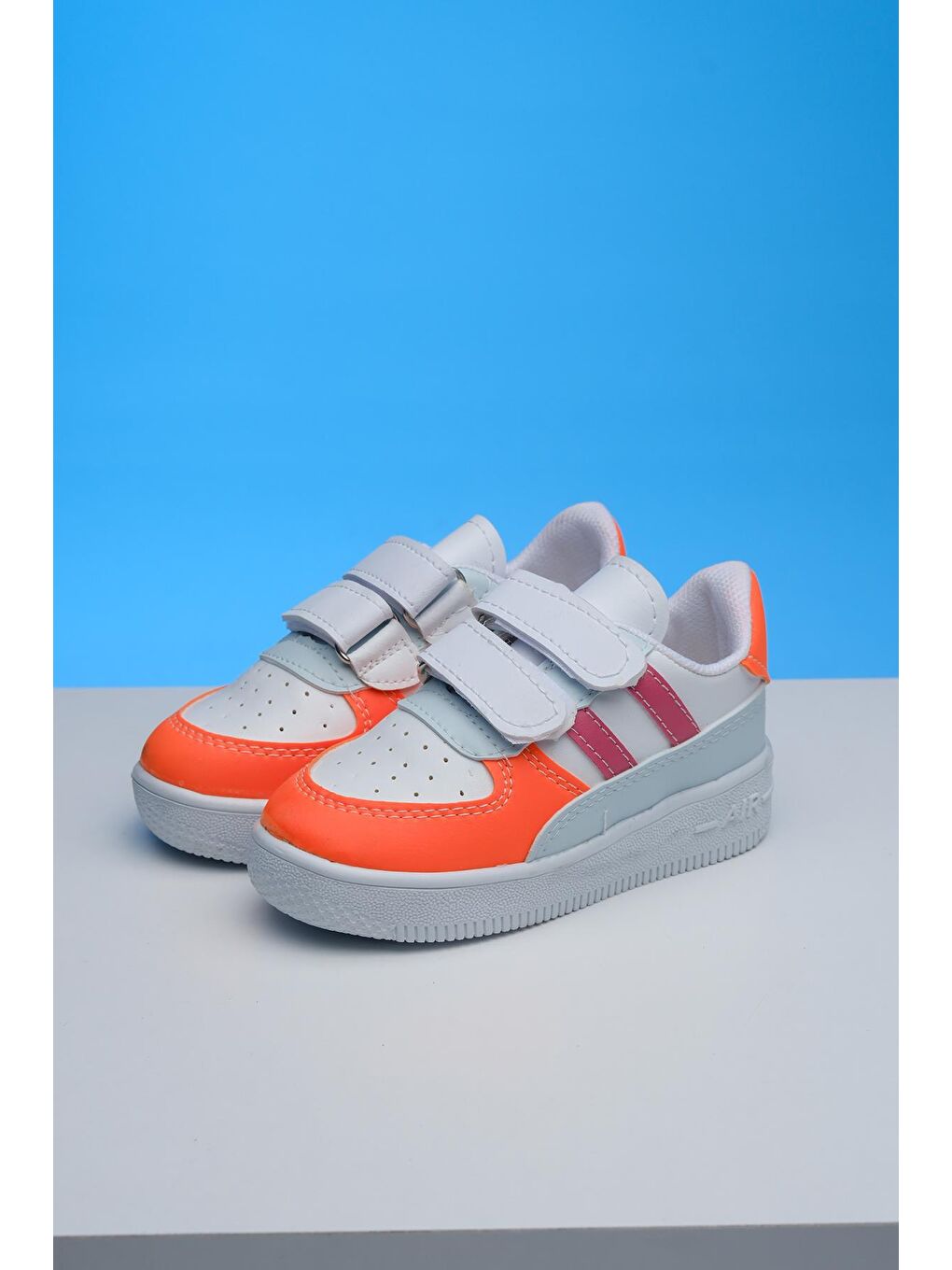 Turuncu Ezra Air Kalın Taban Bantlı Unisex Bebek Çocuk Sneaker-1