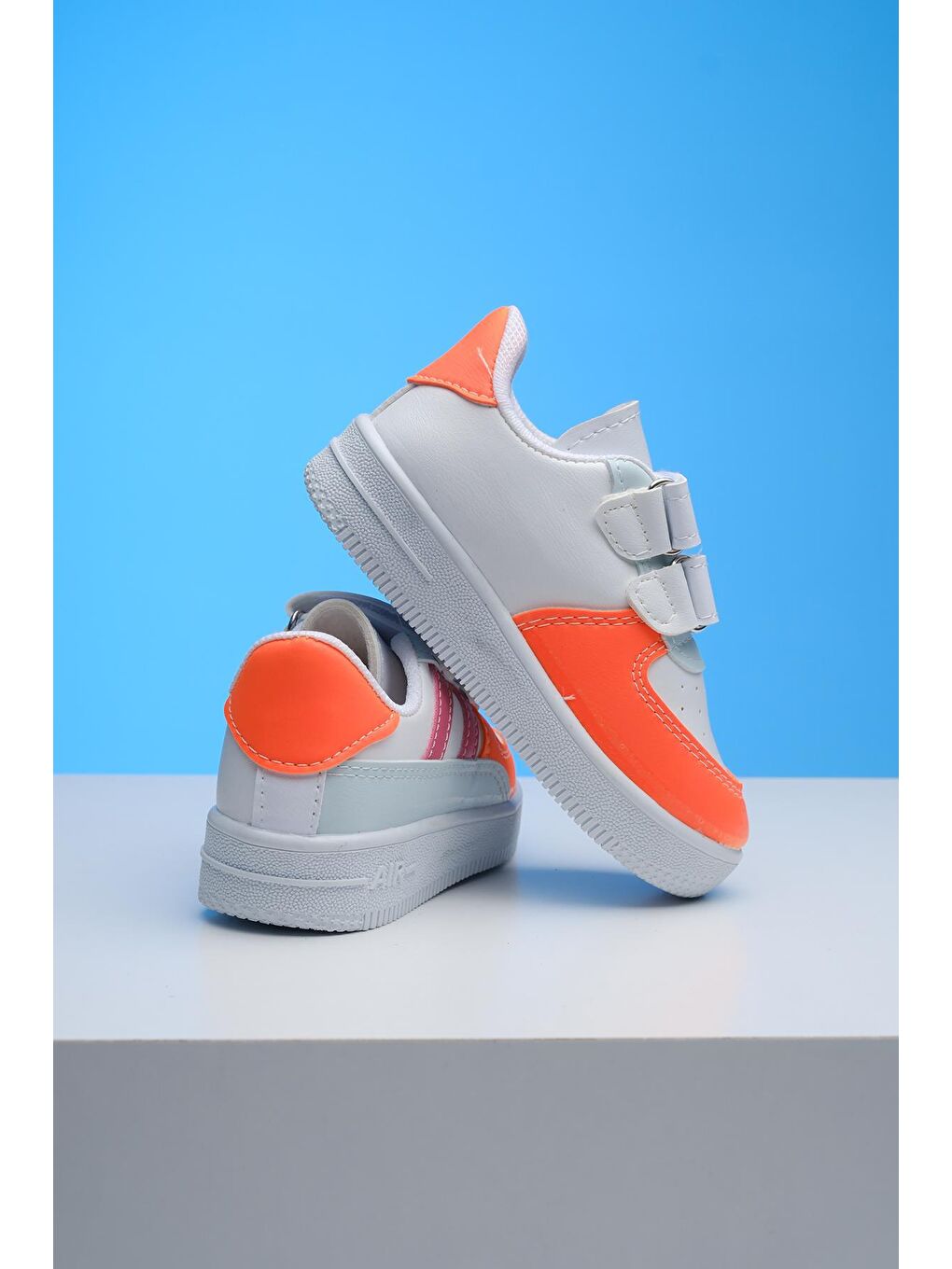 Turuncu Ezra Air Kalın Taban Bantlı Unisex Bebek Çocuk Sneaker-3