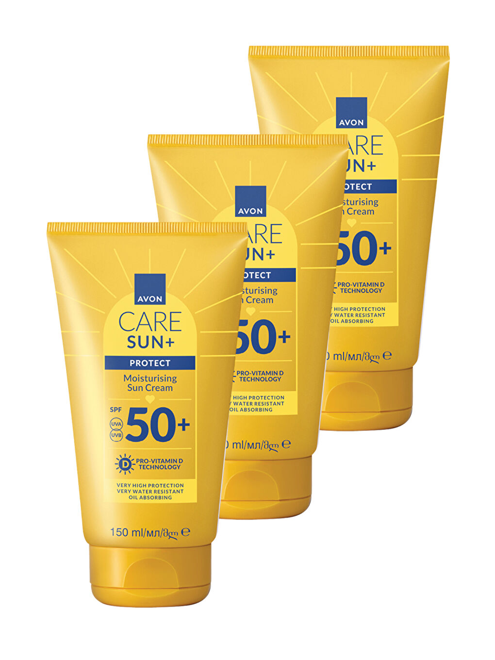 SUN+ PROTECT Nemlendirici Güneş Kremi SPF50+ 150 Ml. Üçlü Paket
