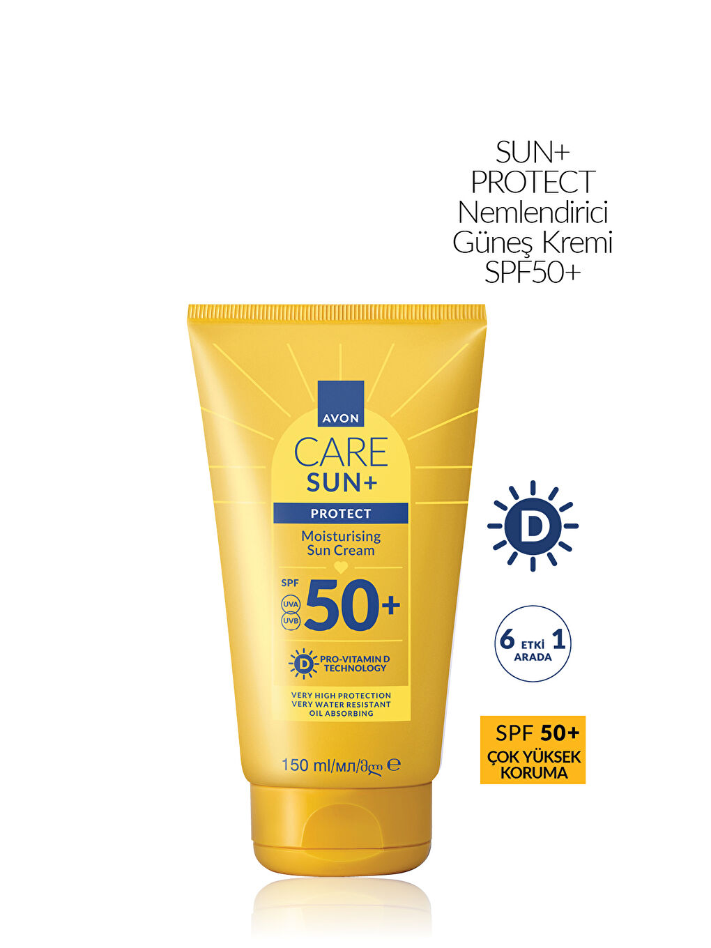 SUN+ PROTECT Nemlendirici Güneş Kremi SPF50+ 150 Ml. Üçlü Paket-1