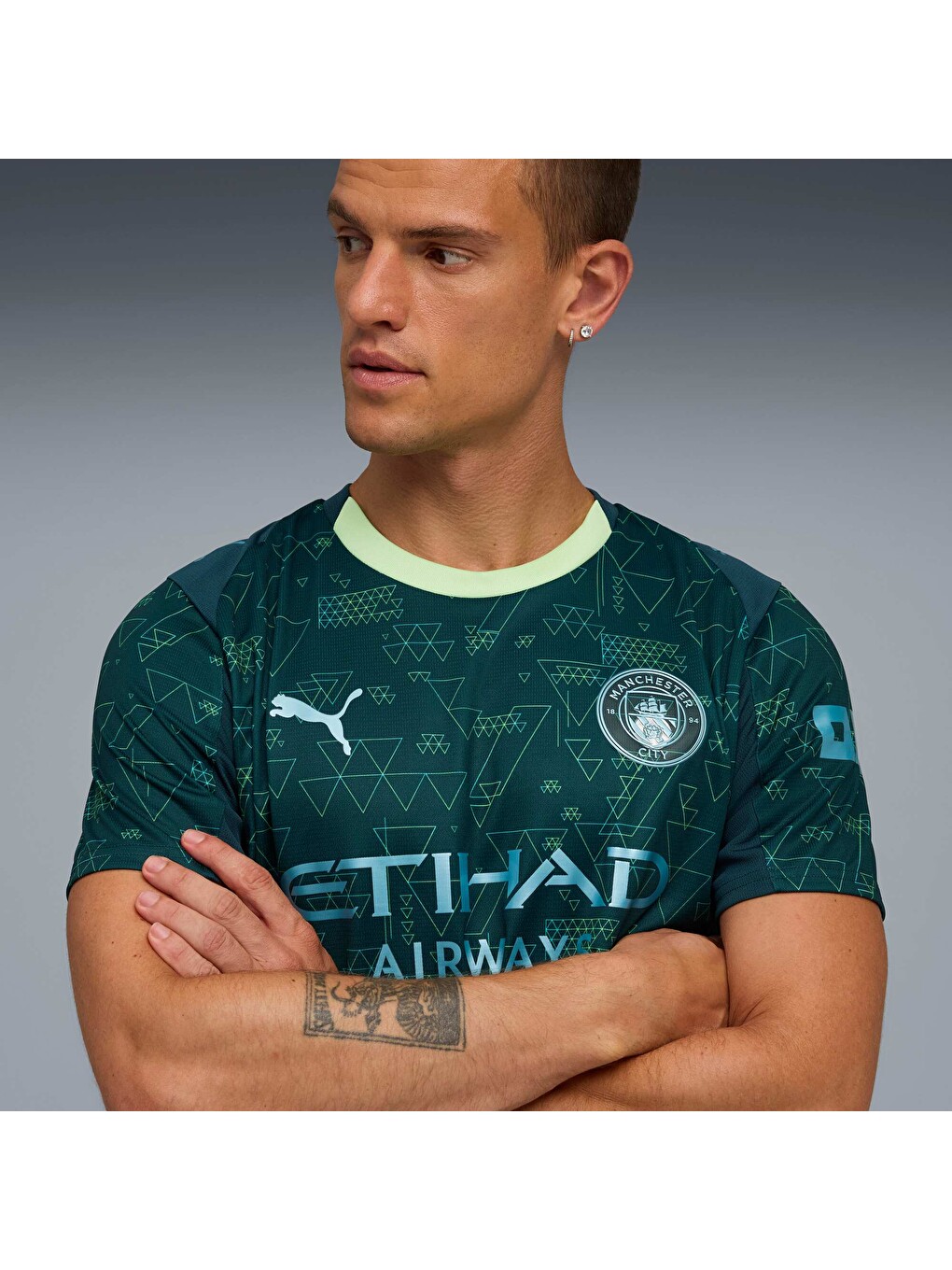 Yeşil Manchester CITY 25/26 Erkek Dördüncü Forma-4