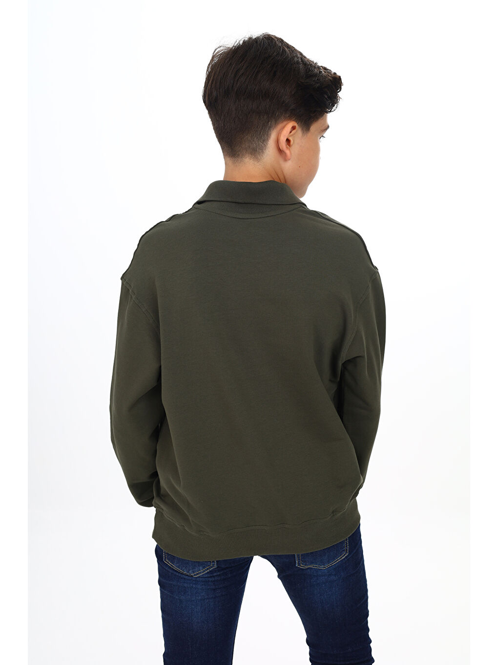 Haki Erkek Çocuk Baskılı Sweatshirt-4