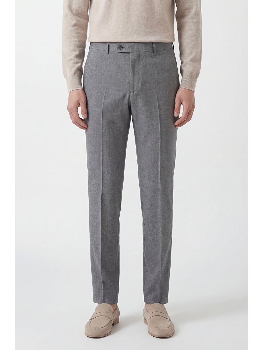 Giotelli Erkek Gri  Dar Kesim Slim Fit Viskon Dokuma Yan Cep Pantolon