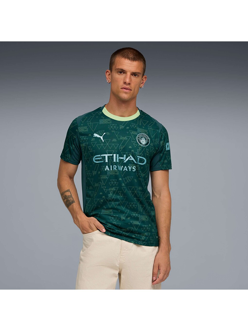Yeşil Manchester CITY 25/26 Erkek Dördüncü Forma-7