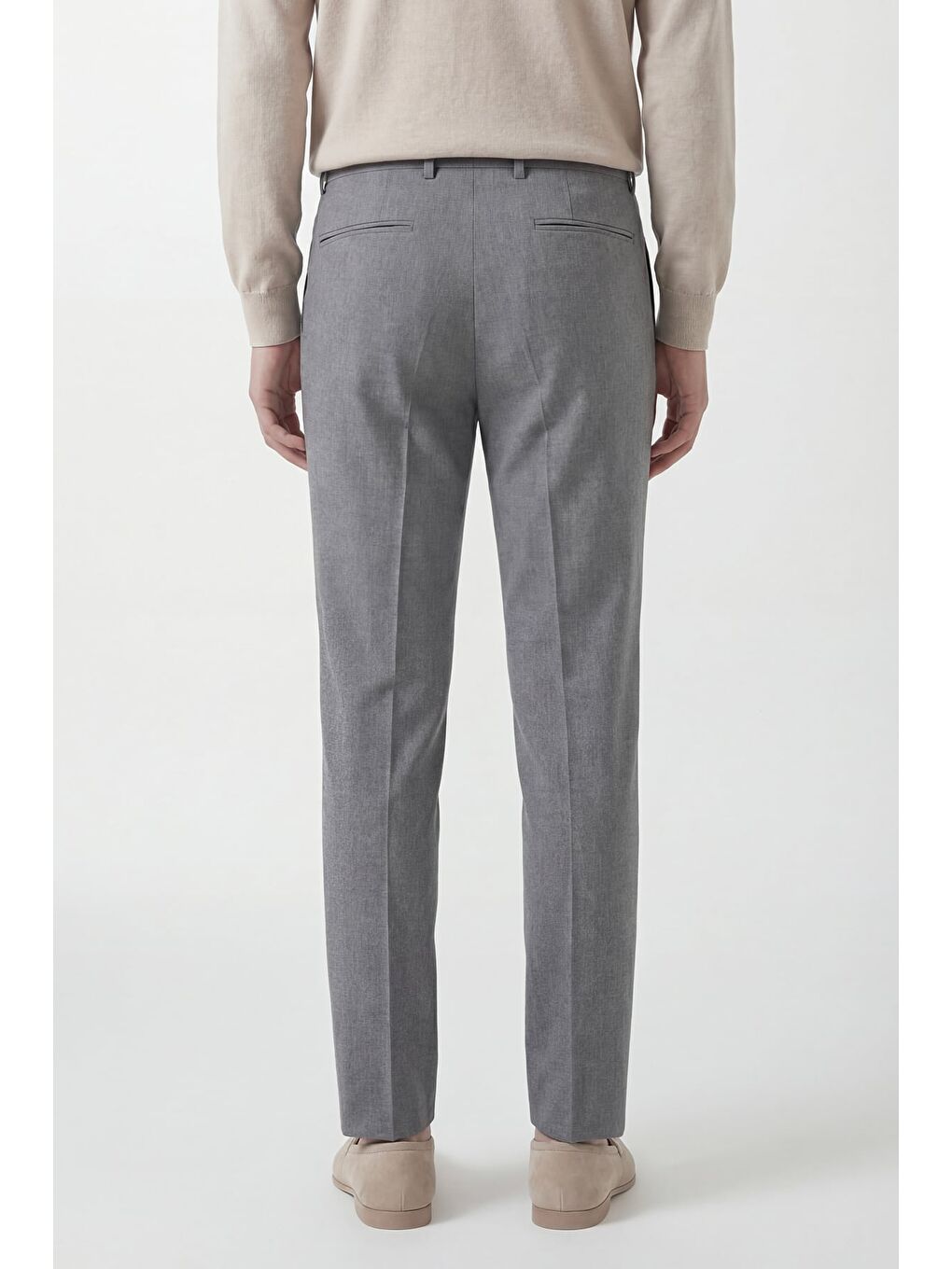 Giotelli Erkek Gri  Dar Kesim Slim Fit Viskon Dokuma Yan Cep Pantolon-3