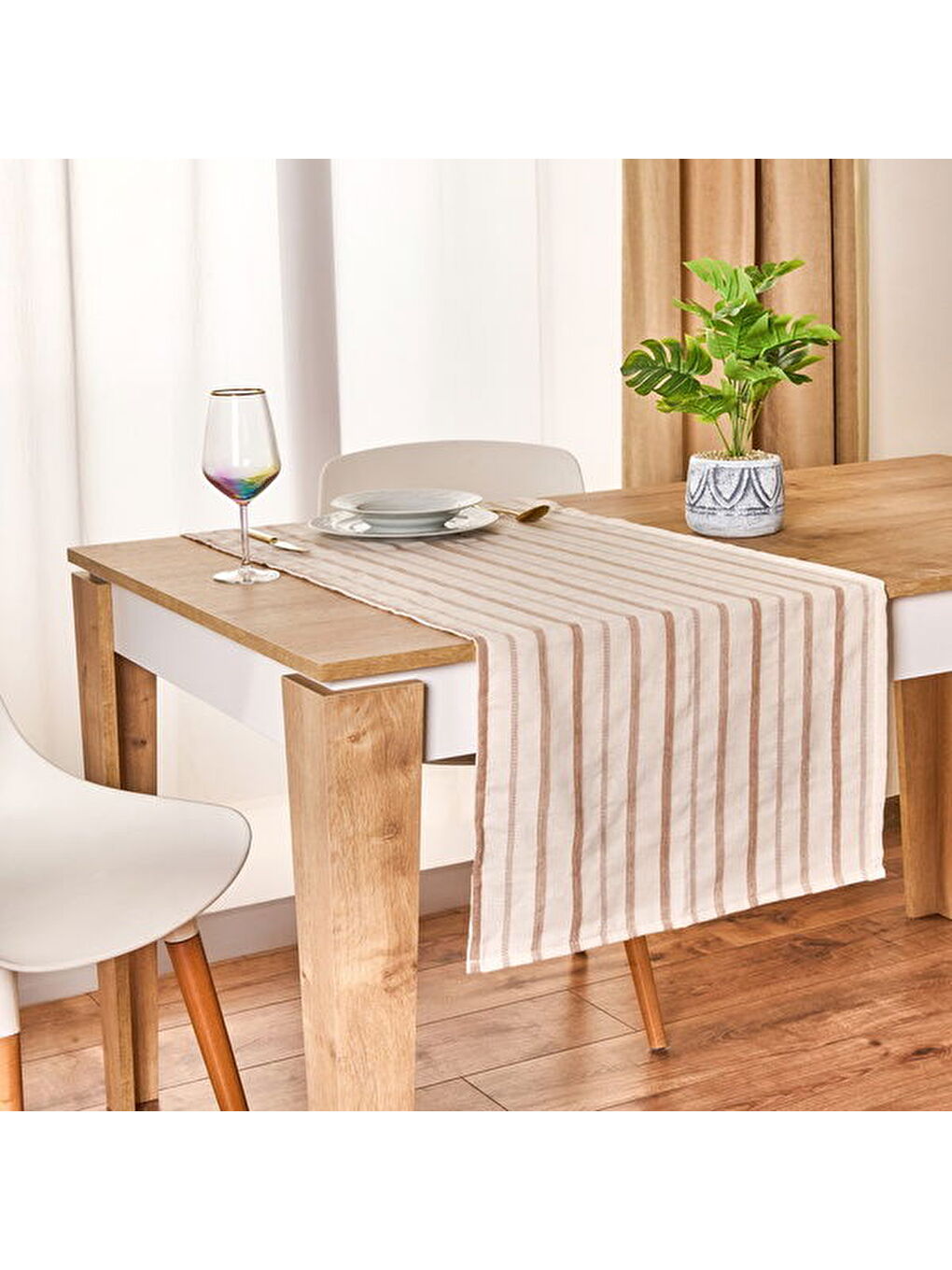 Soft Herringbone Runner - Ekru / Bej - 50x130 cm