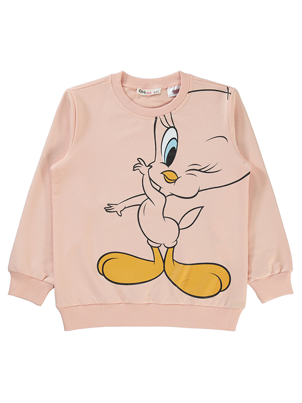 Civil Tweety Kız Çocuk Sweatshirt 6-9 Yaş Pembe Kil