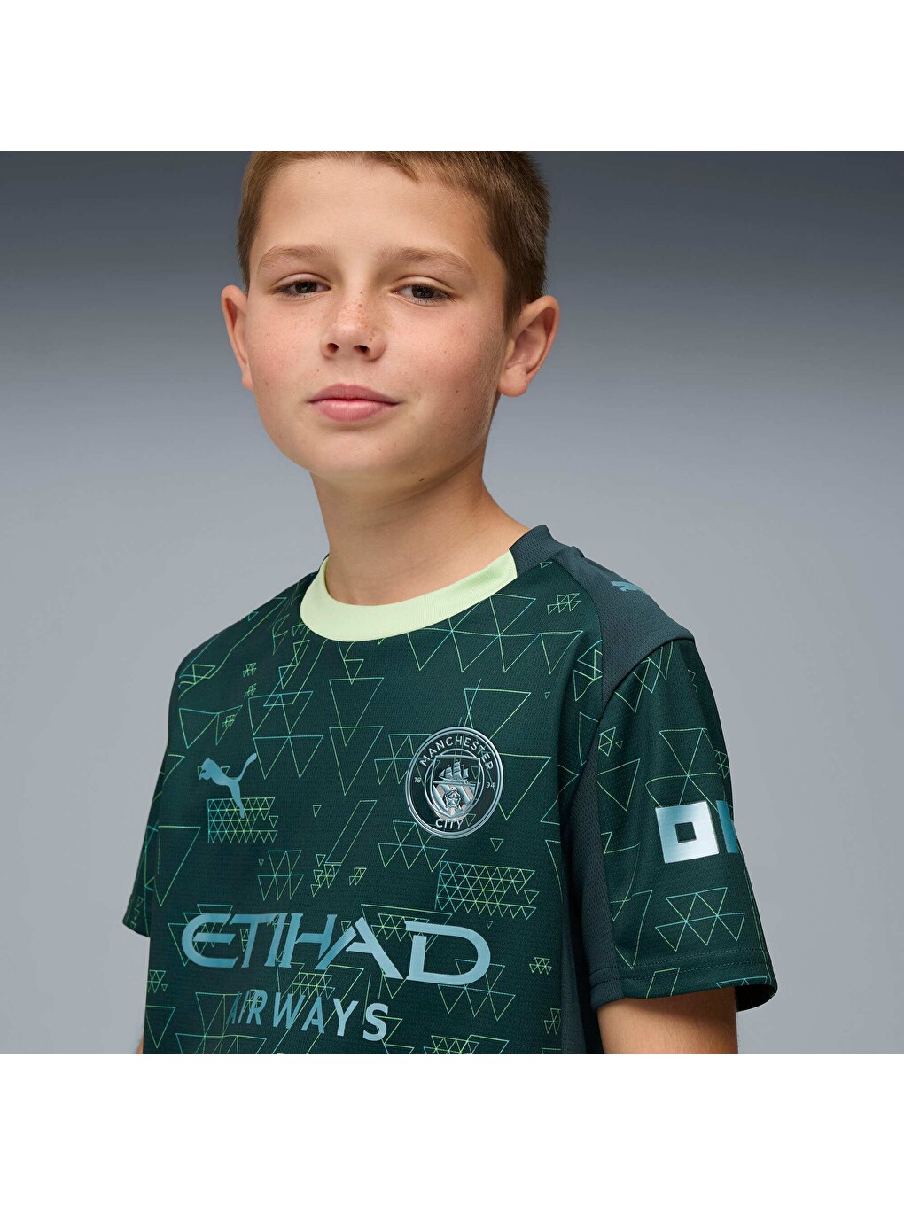 Yeşil Manchester CITY 25/26 Genç Dördüncü Forma-3