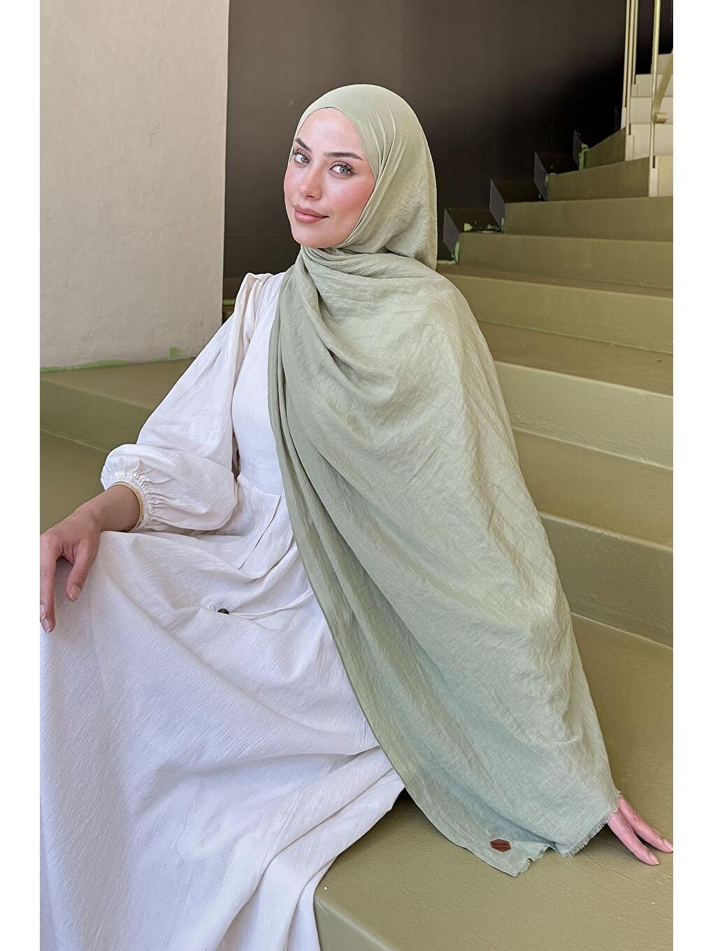 Organic Premium Şal Mint Yeşili