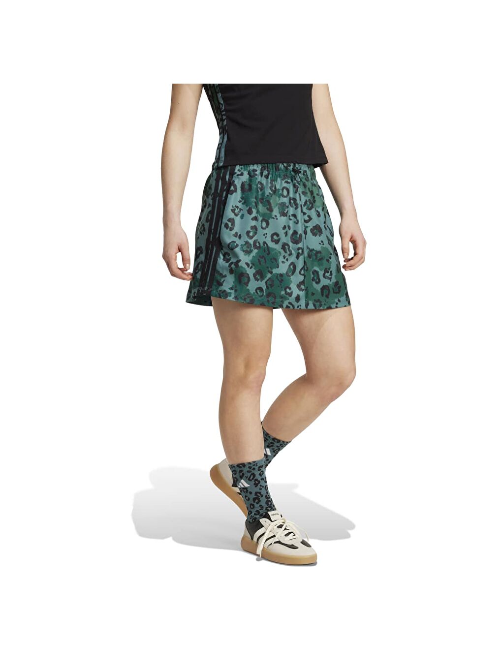 All Over Print Ski Kadın Yeşil Etek-2