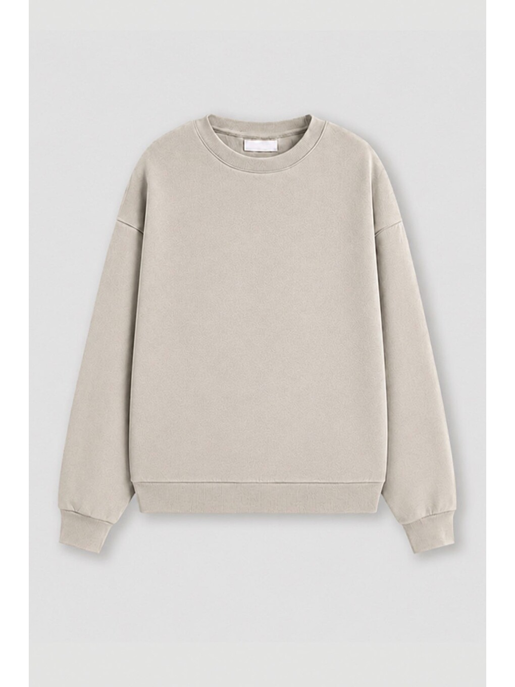 Bej Kadın Premium Kumaş 3 İplik Şardonlu Sırt Baskılı Sweatshirt-1