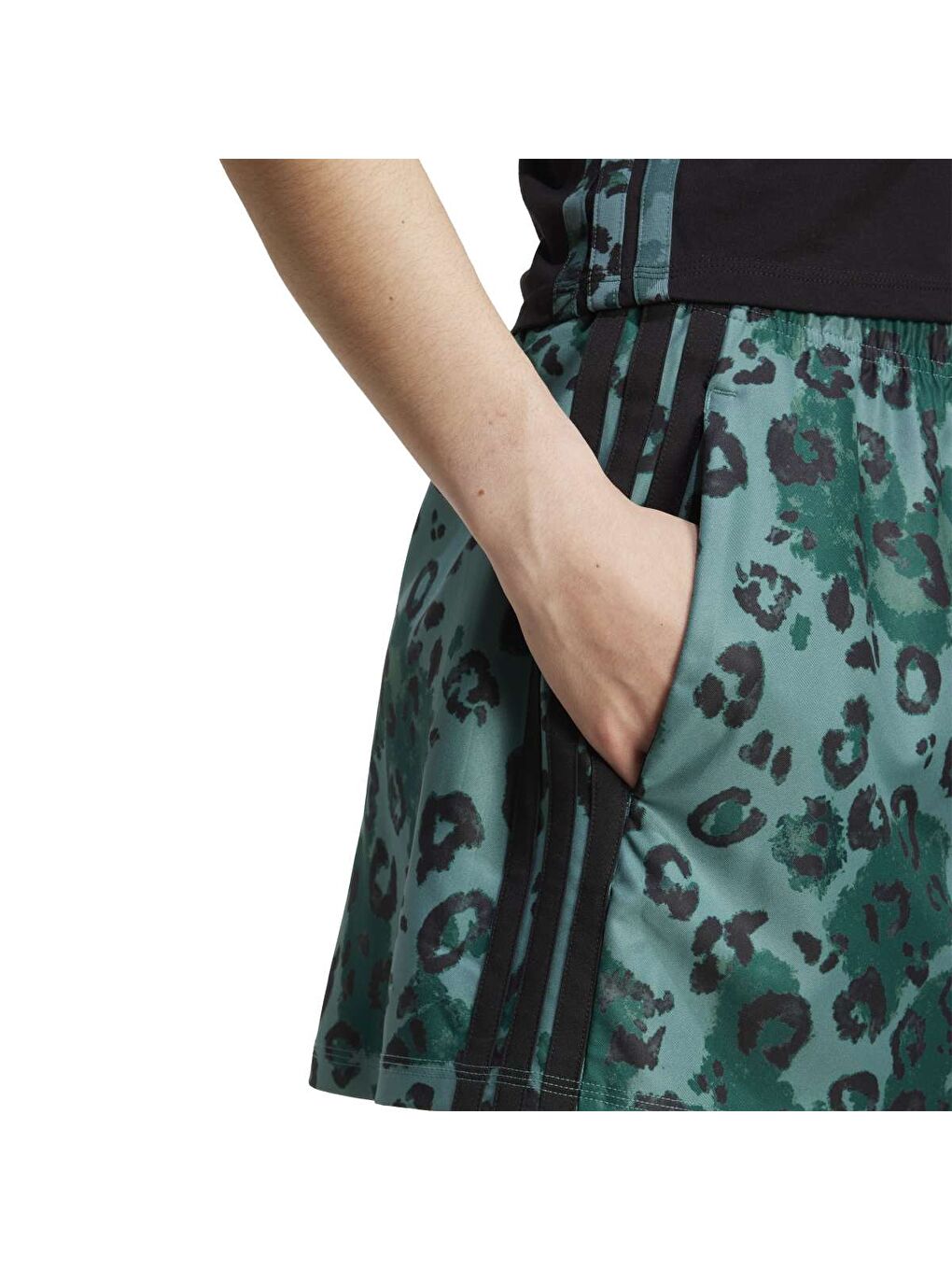 All Over Print Ski Kadın Yeşil Etek-4