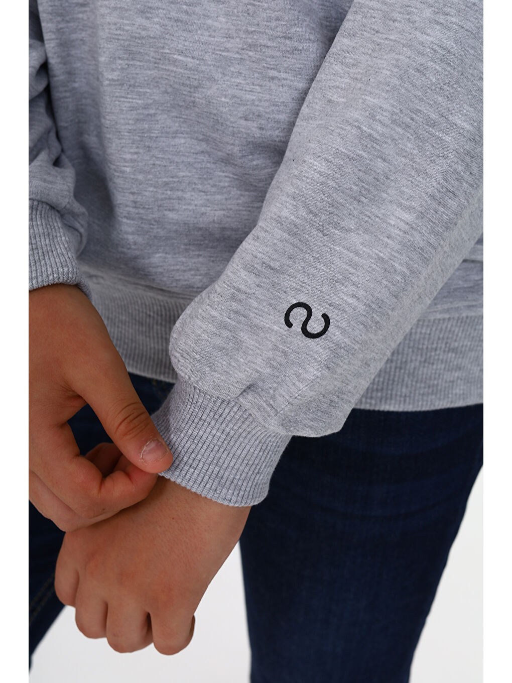 Gri Erkek Çocuk Baskılı Sweatshirt-2