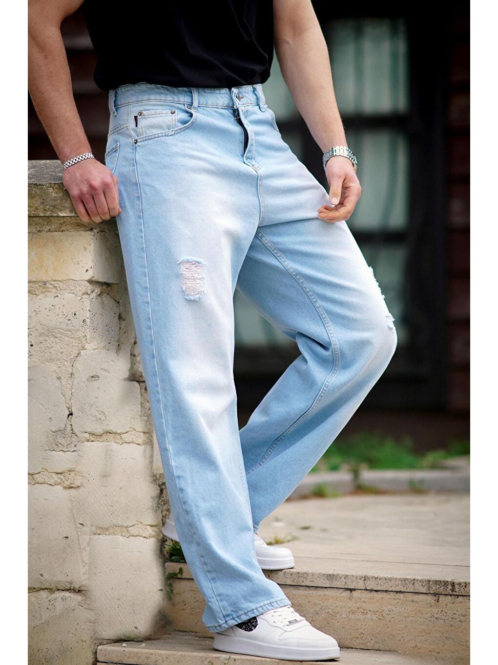 Açık Mavi Baggy Jean 6897
