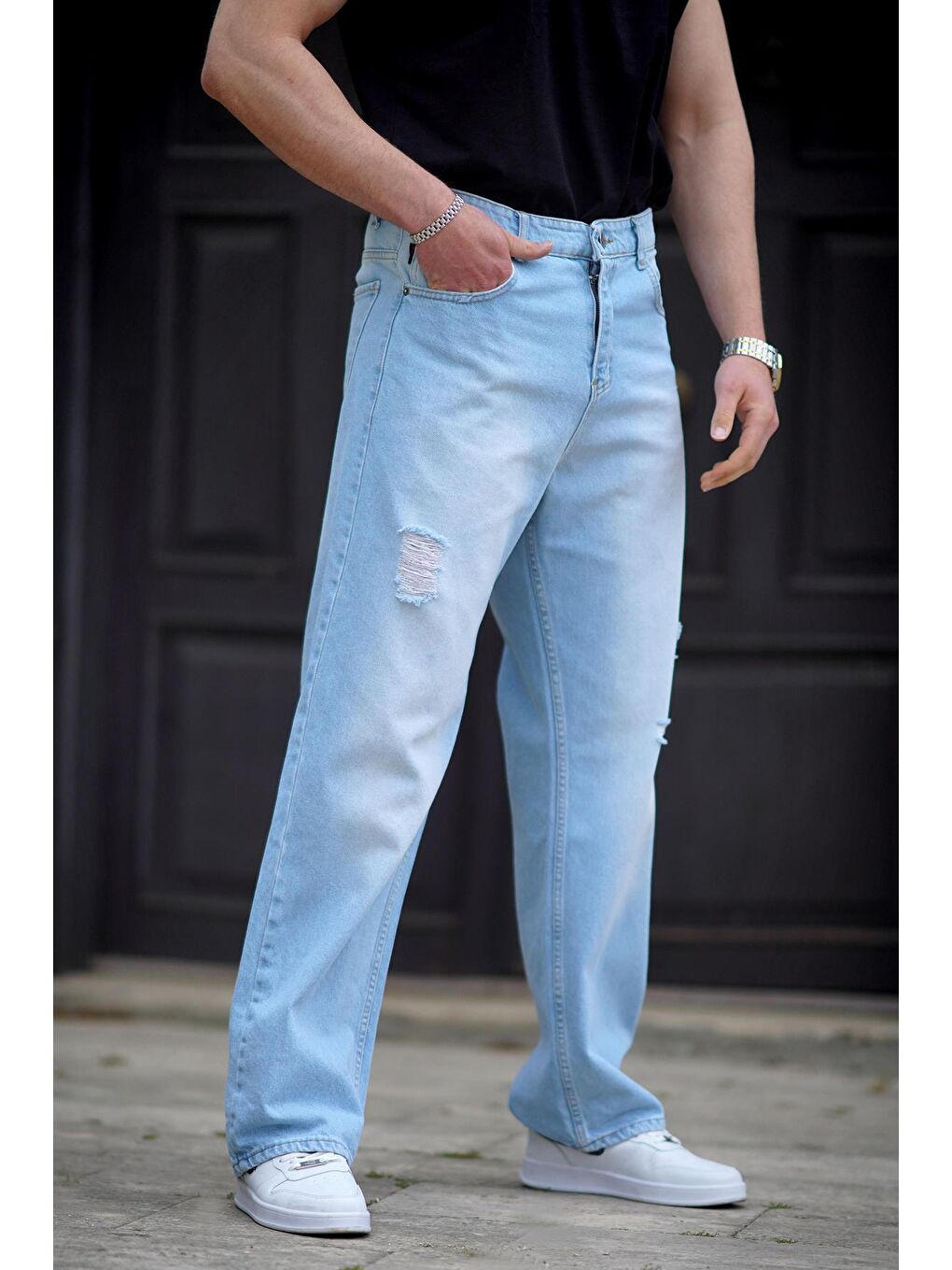 Açık Mavi Baggy Jean 6897-2
