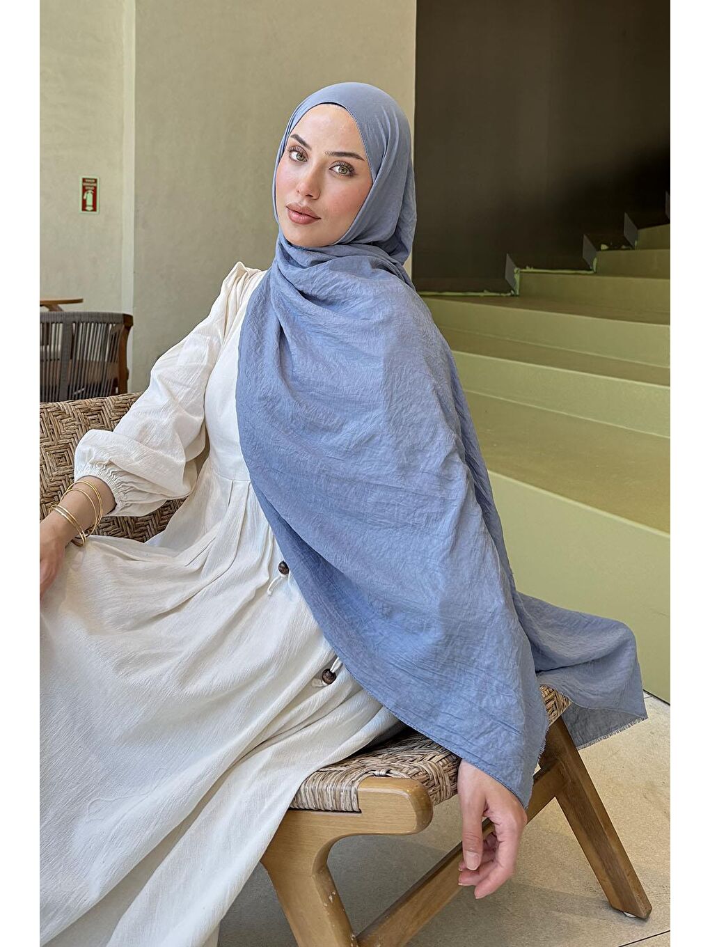 Organic Premium Şal Koyu Gri-1