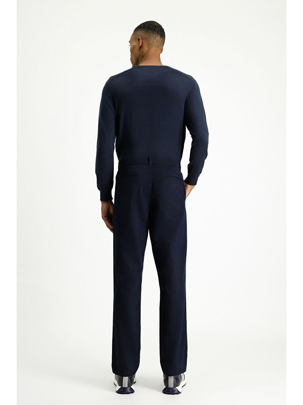 Lacivert Regular Fit Elastanlı Pileli Kanvas / Chino Pantolon-3