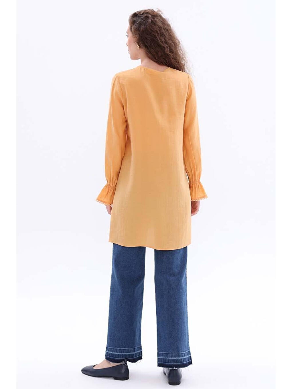 Sarı Fisto Detaylı Düğmeli Tunik-2
