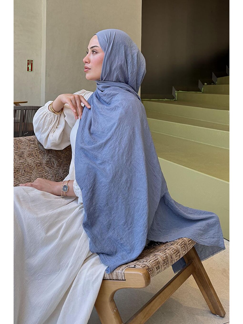 Organic Premium Şal Koyu Gri-3