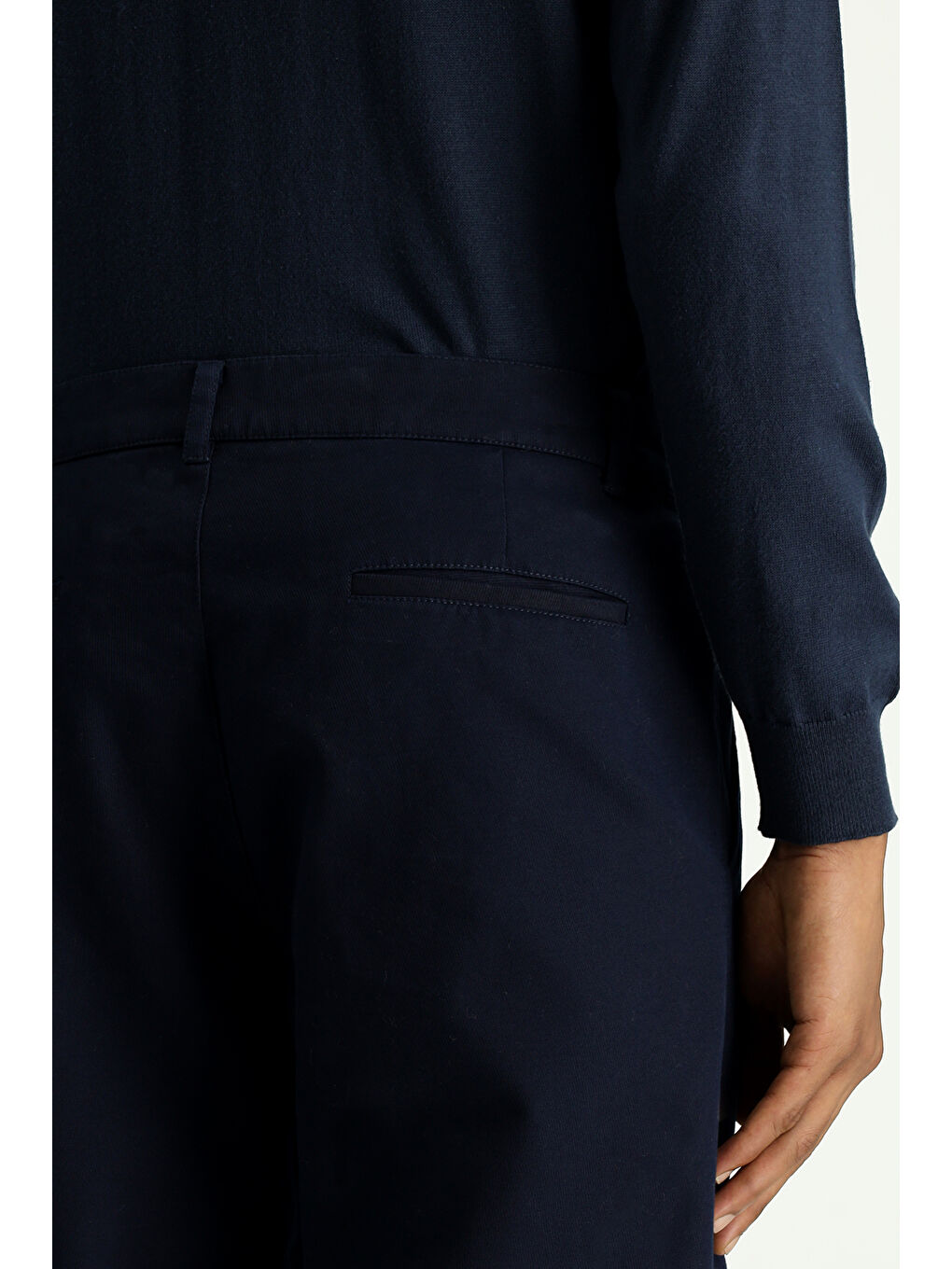 Lacivert Regular Fit Elastanlı Pileli Kanvas / Chino Pantolon-4