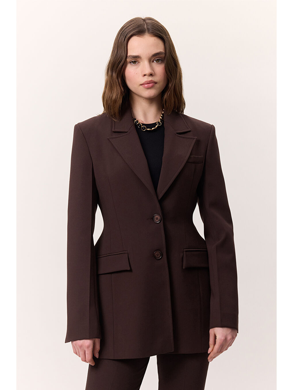 Premıum Vatkalı Fıt Ceket Kahverengi-2