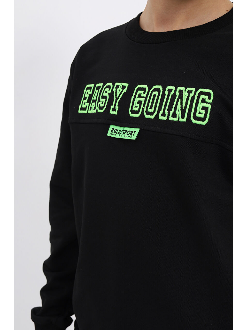 Siyah Erkek Çocuk Nakışlı Sweatshirt-2