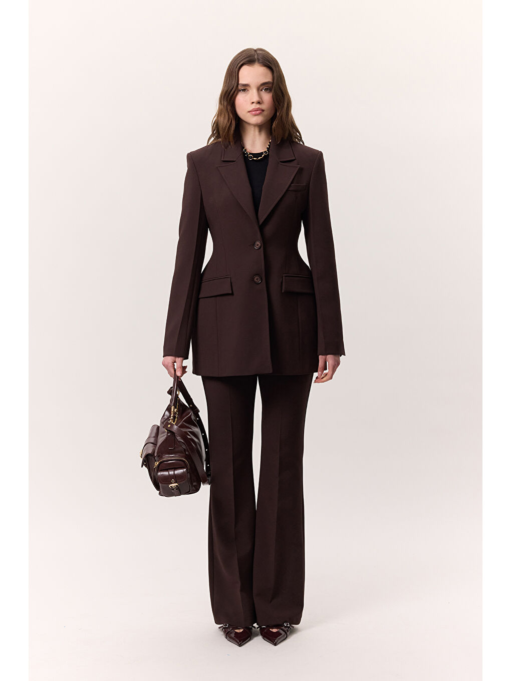 Premıum Vatkalı Fıt Ceket Kahverengi-4