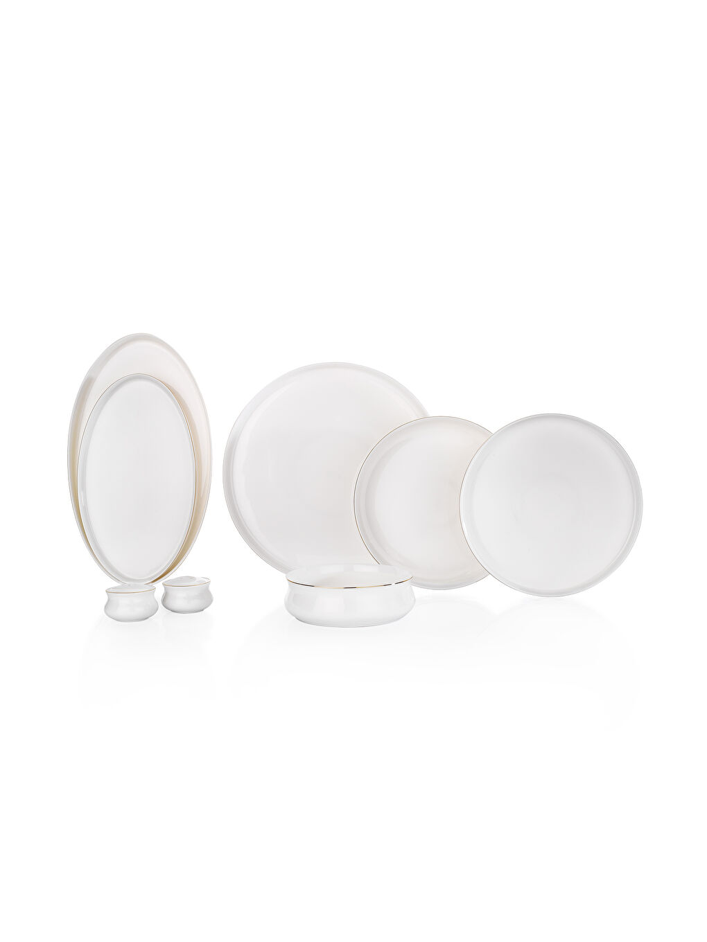 Beyaz Superfine Bone Lumiere Yemek Takımı 56 Parça-Gold-3