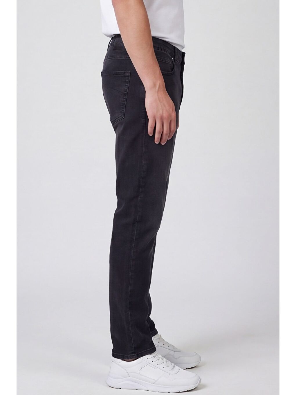 Giotelli Erkek Antrasit Dar Kesim Slim Fit Pamuklu Beş Cep Denim Pantolon-2