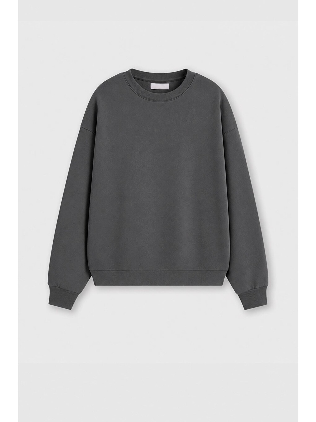 Antrasit Kadın Premium Kumaş 3 İplik Şardonlu Sırt Baskılı Sweatshirt-1