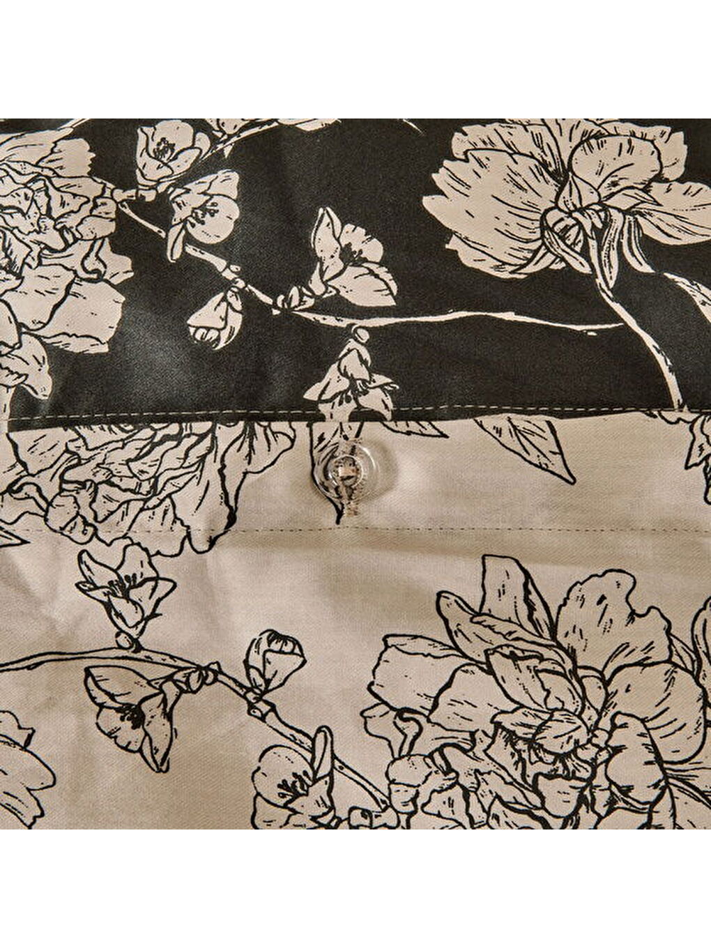 Soft Blanora Pamuk Saten Çift Kişilik Nevresim Takımı - Antrasit / Ekru-3