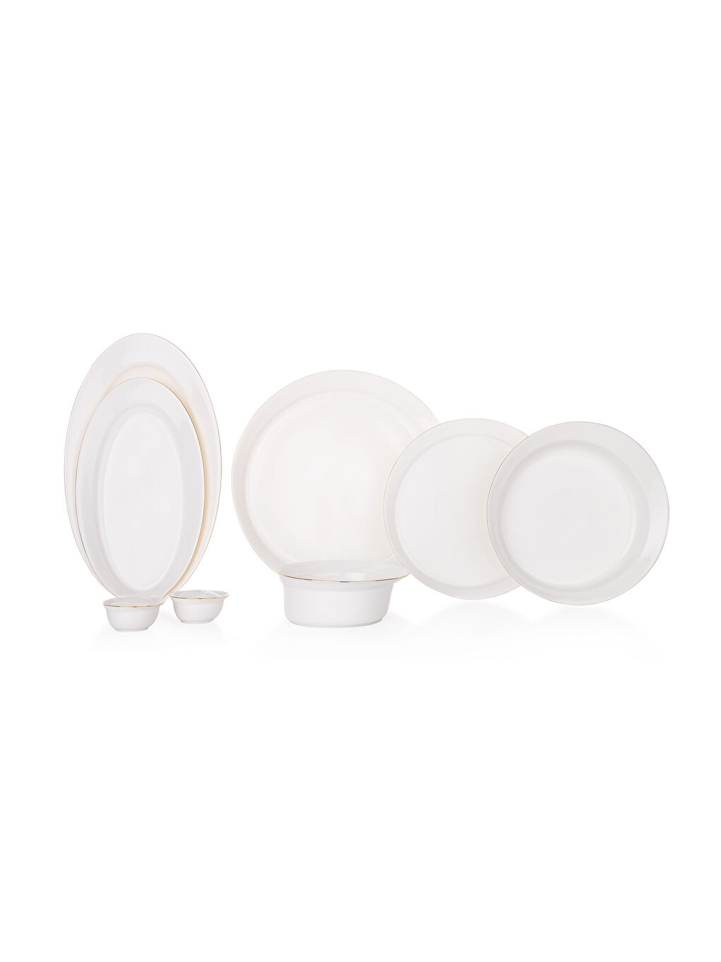 Beyaz Superfine Bone Lux Yemek Takımı 56 Parça-Gold-3