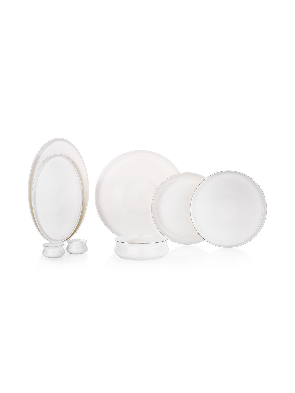 Beyaz Superfine Bone Lumiere Yemek Takımı 56 Parça-Platin-3