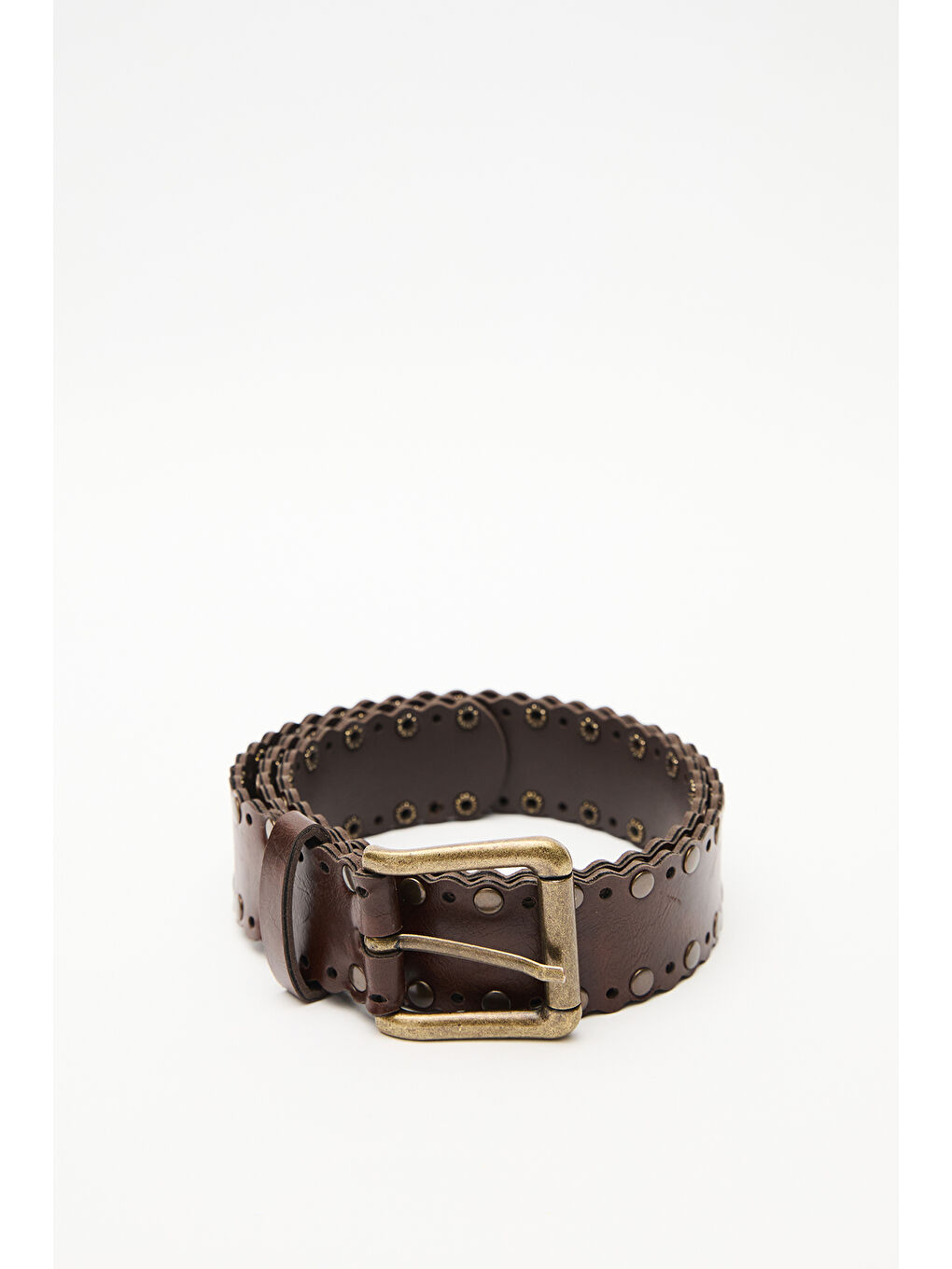 Zımbalı Geniş Tokalı Kemer Kahverengi-4