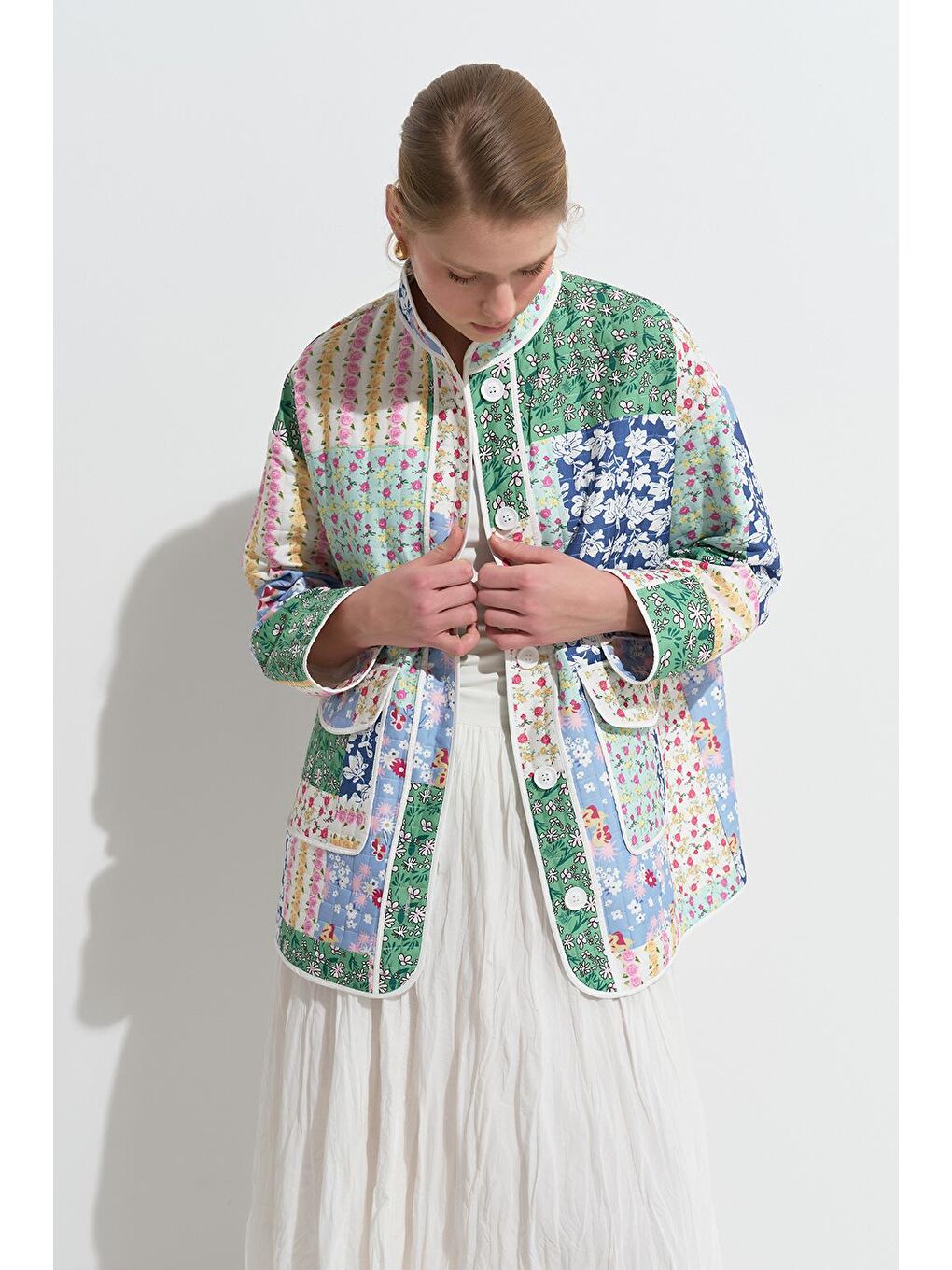 Karışık Cely Kapitone Ceket Desenli-2