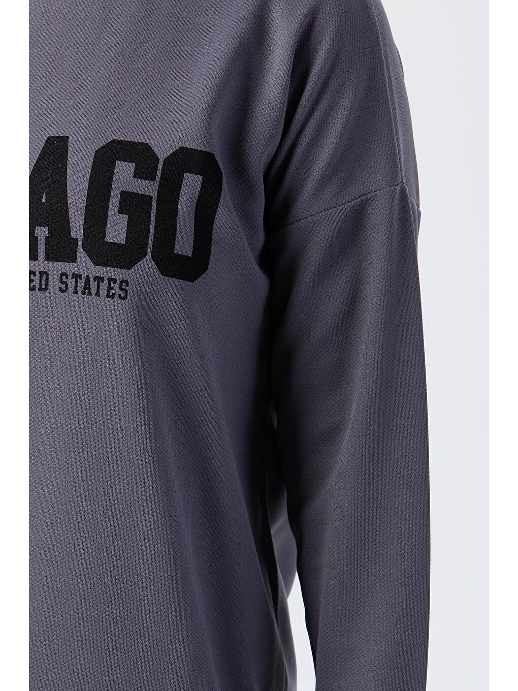 Bisiklet Yaka Kadın Antrasit Tunik Pantolon - 13045-4