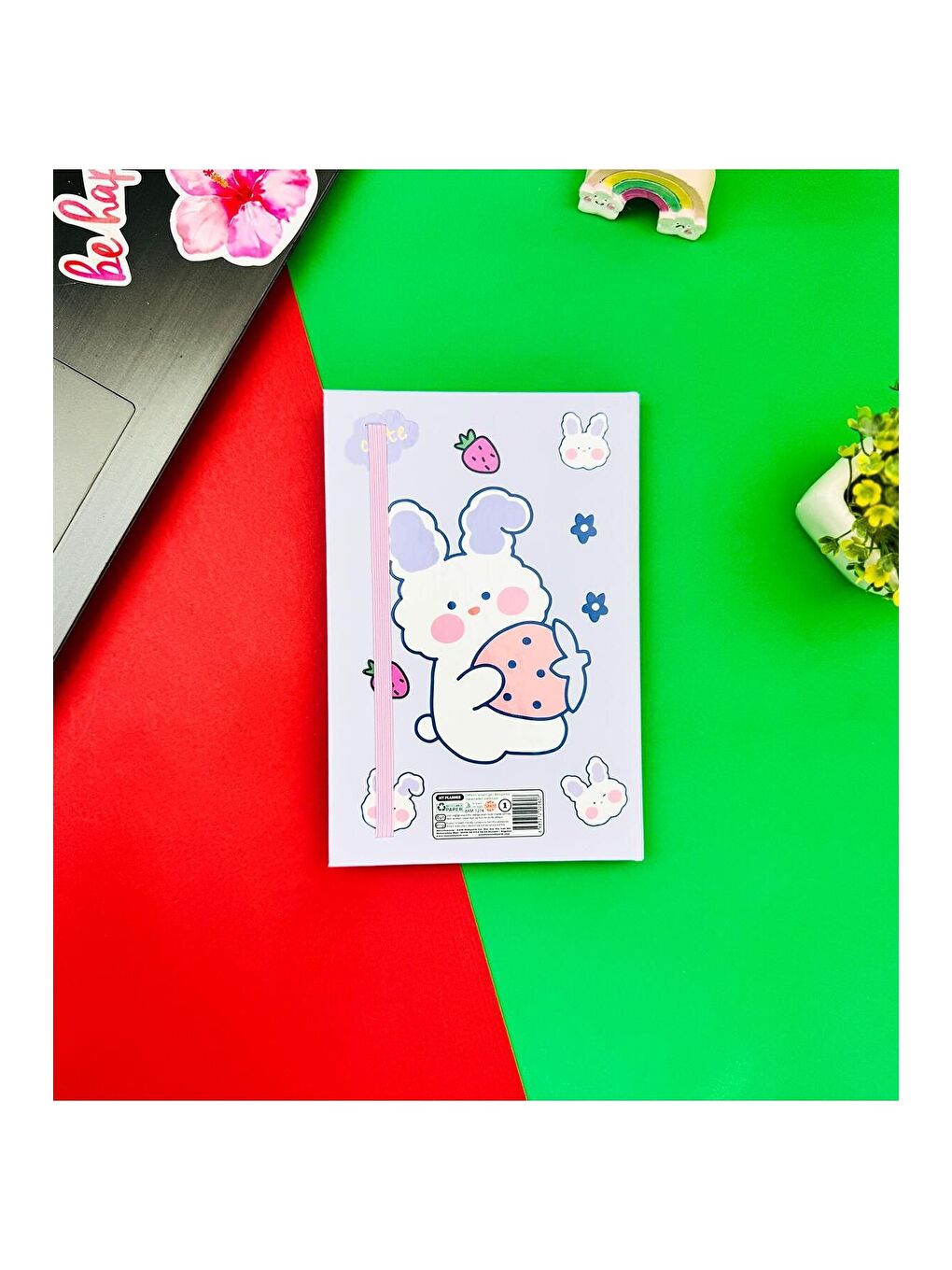 BAM HEDİYELİK EŞYA Karışık Rabbit Cute Tasarımlı Lastikli Defter - 3