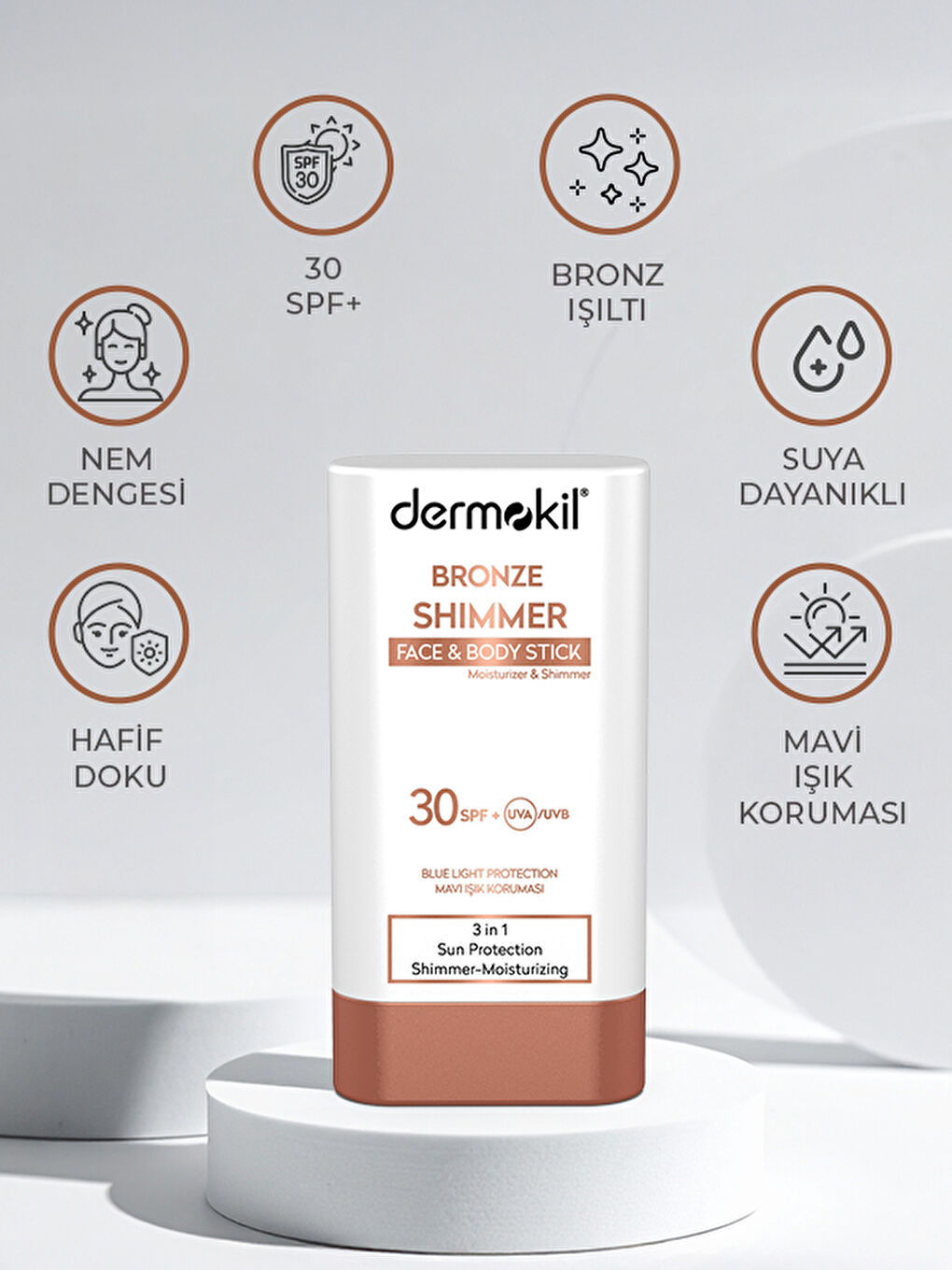 Bronze Shimmer Face&Body Stick SPF 30 Bronzlaştırıcı Etkili Stick Güneş Koruyucu-3