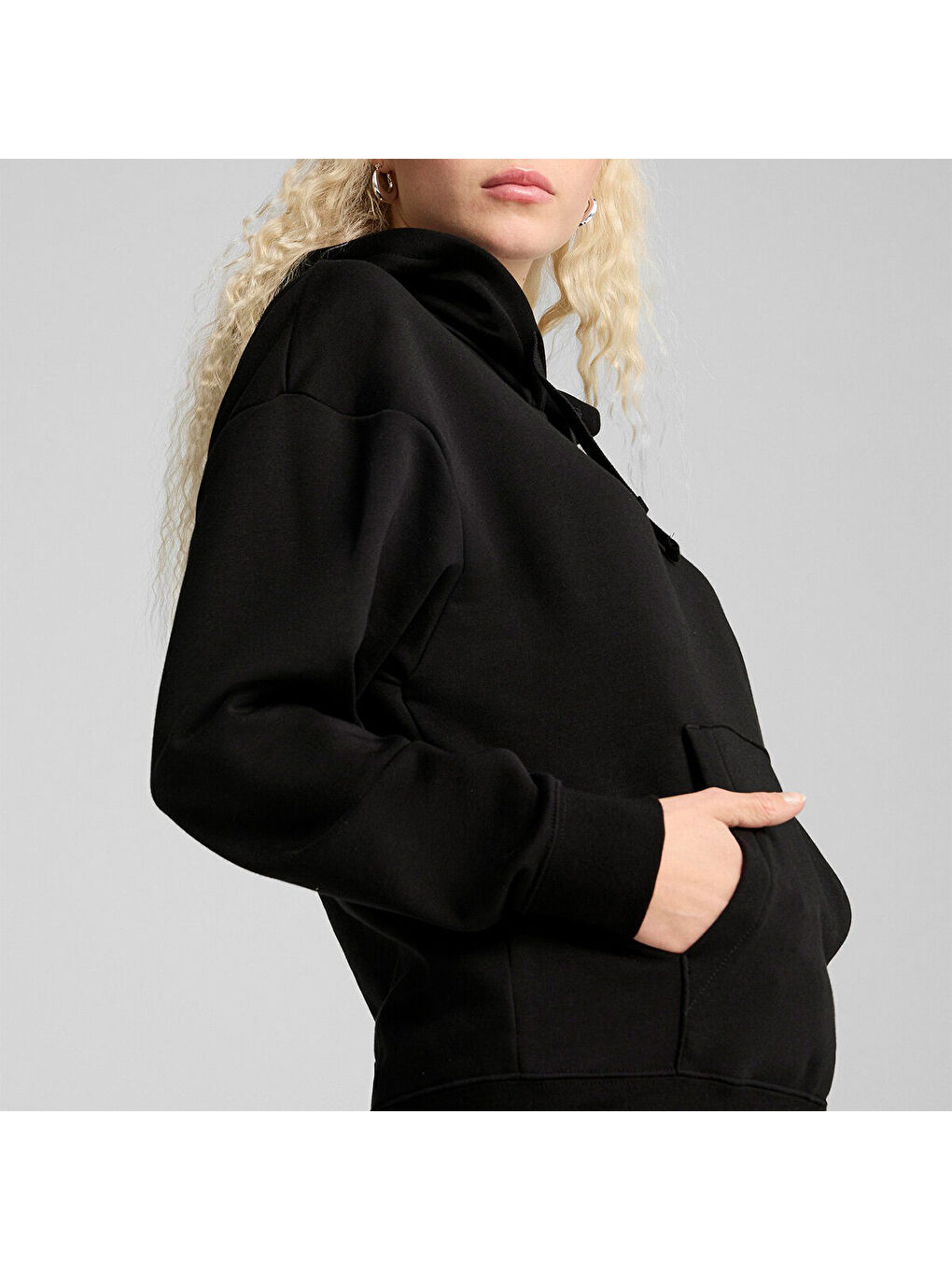 Essentials Small No.1 Logo Kadın Siyah Kapüşonlu Sweatshirt-2