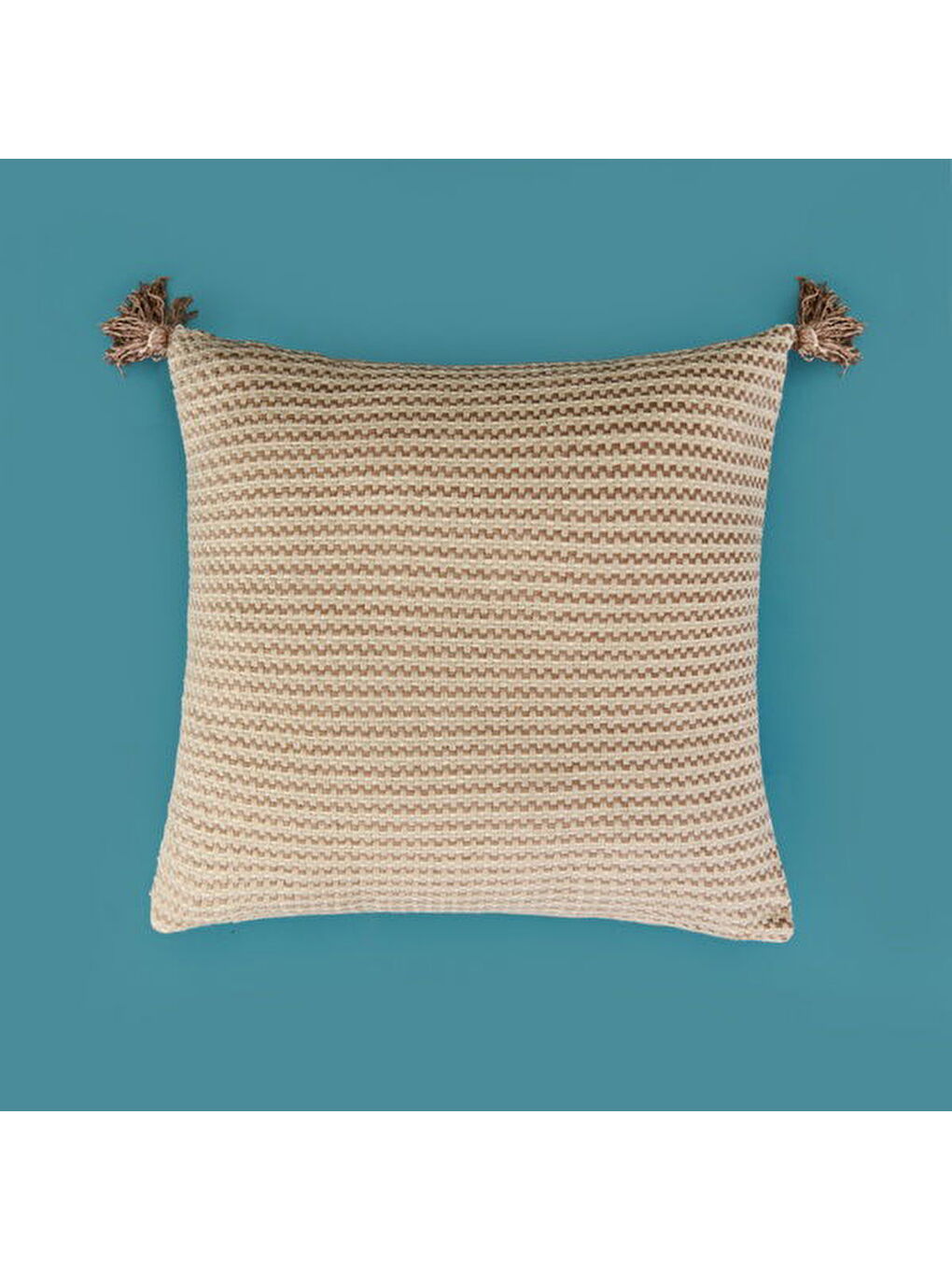 Soft Shiny Kırlent - Bej / Kahverengi - 45x45 cm-1