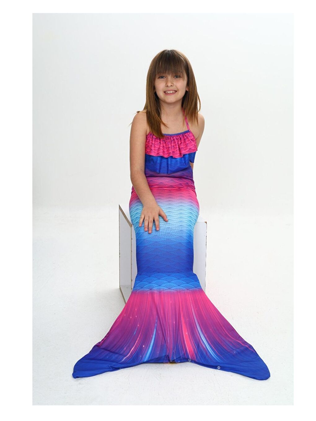 Lacivert Kız Çocuk Deniz Kızı Kostümü